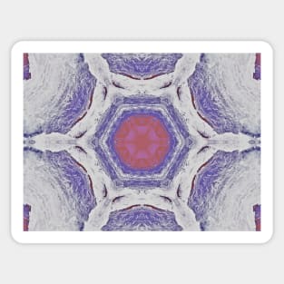 Purple and White Snowflake Pattern Mosaic Sticker